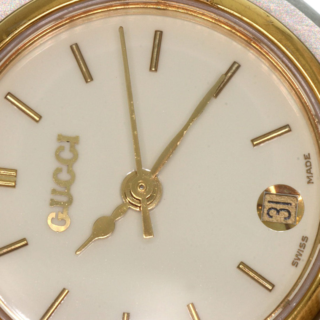 GUCCI Watches Quartz 9000L Stainless Steel , SSxGP , Gold Plated gold Round face Ivory dial Women Used Authentic