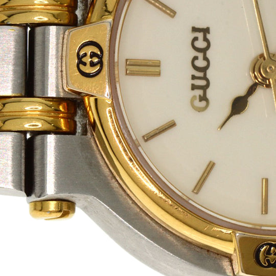 GUCCI Watches Quartz 9000L Stainless Steel , SSxGP , Gold Plated gold Round face Ivory dial Women Used Authentic