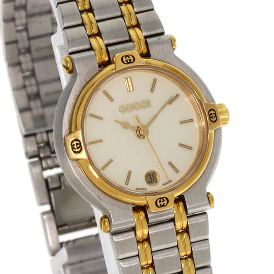 GUCCI Watches Quartz 9000L Stainless Steel , SSxGP , Gold Plated gold Round face Ivory dial Women Used Authentic