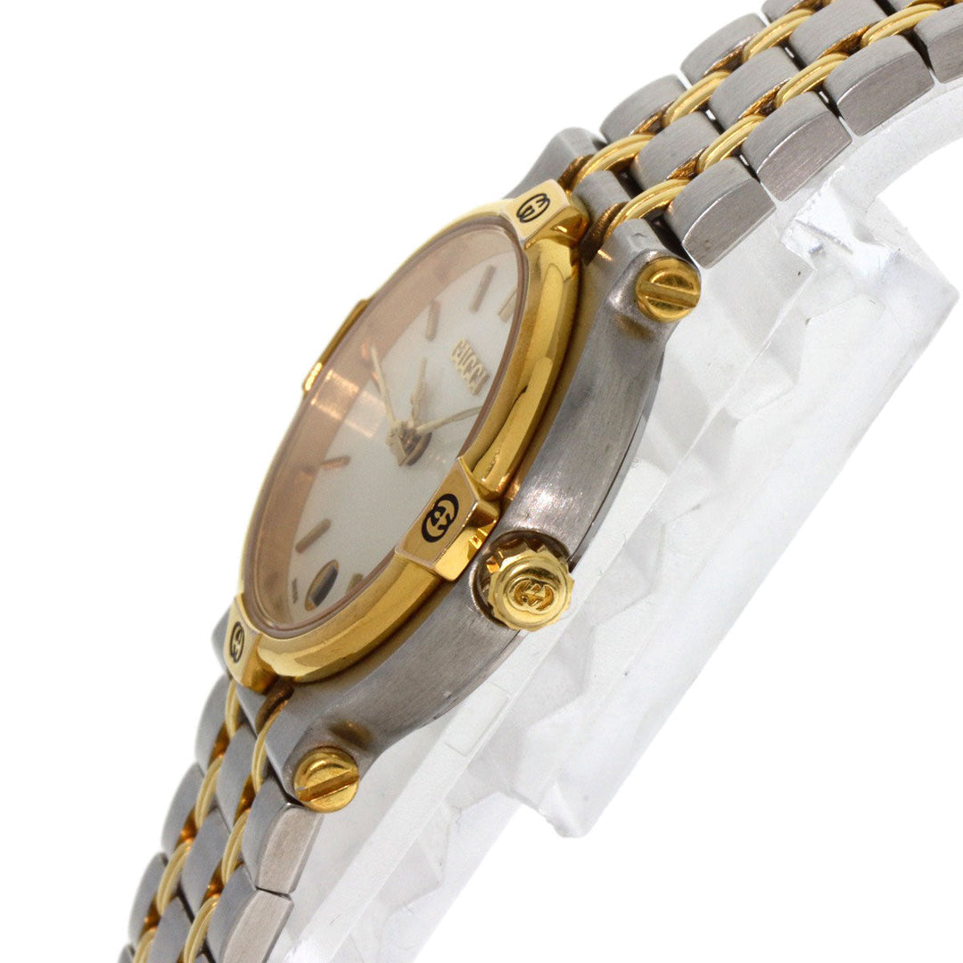 GUCCI Watches Quartz 9000L Stainless Steel , SSxGP , Gold Plated gold Round face Ivory dial Women Used Authentic