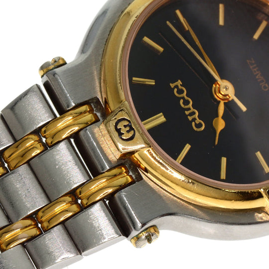GUCCI Watches Quartz 9000L Stainless Steel gold Round face black dial