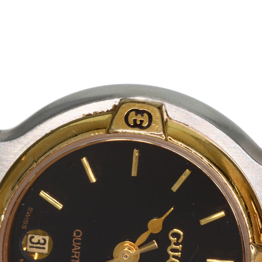 GUCCI Watches Quartz 9000L Stainless Steel gold Round face black dial