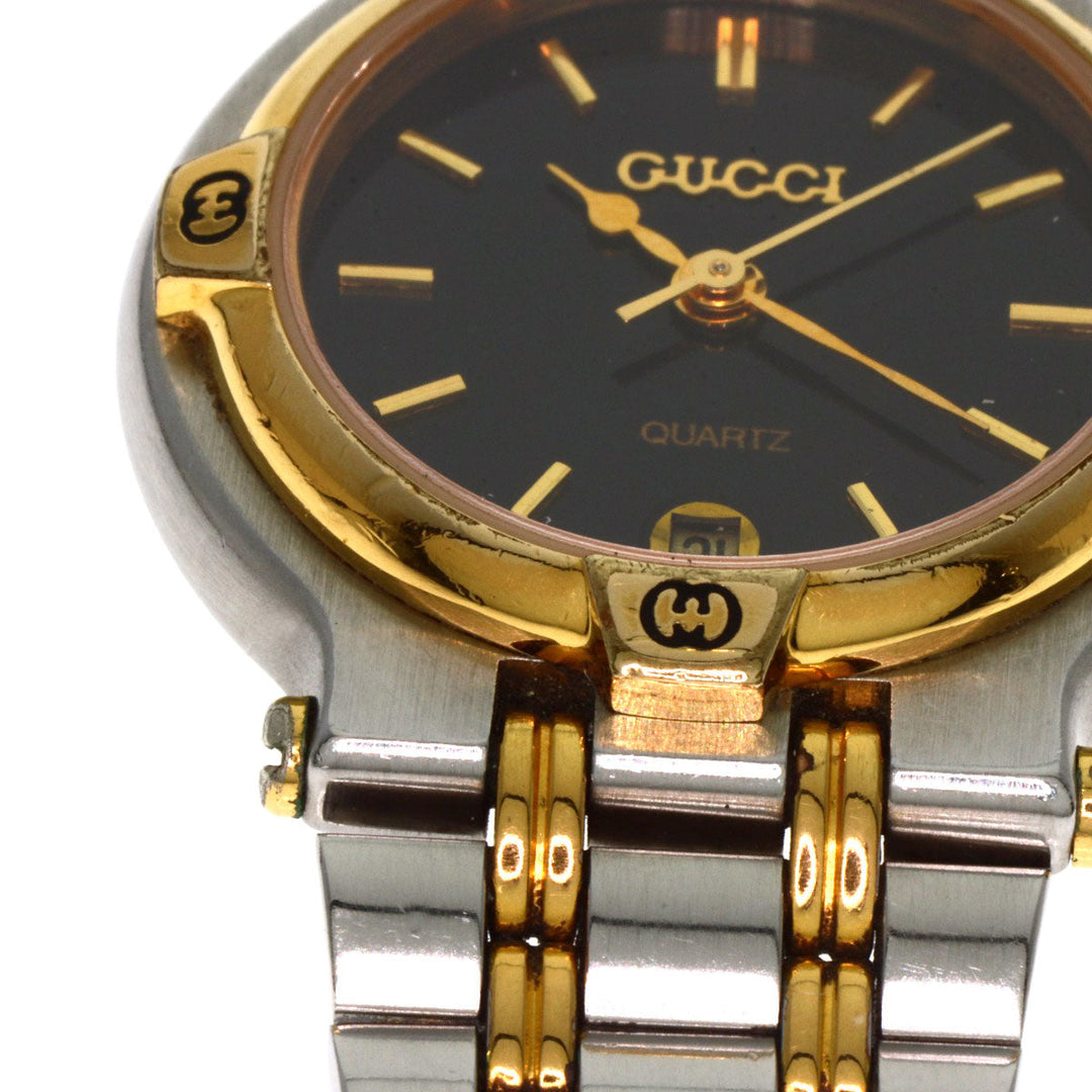 GUCCI Watches Quartz 9000L Stainless Steel gold Round face black dial