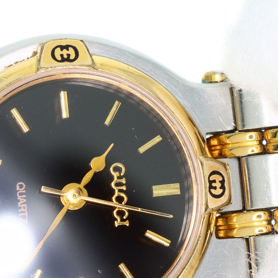 GUCCI Watches Quartz 9000L Stainless Steel gold Round face black dial