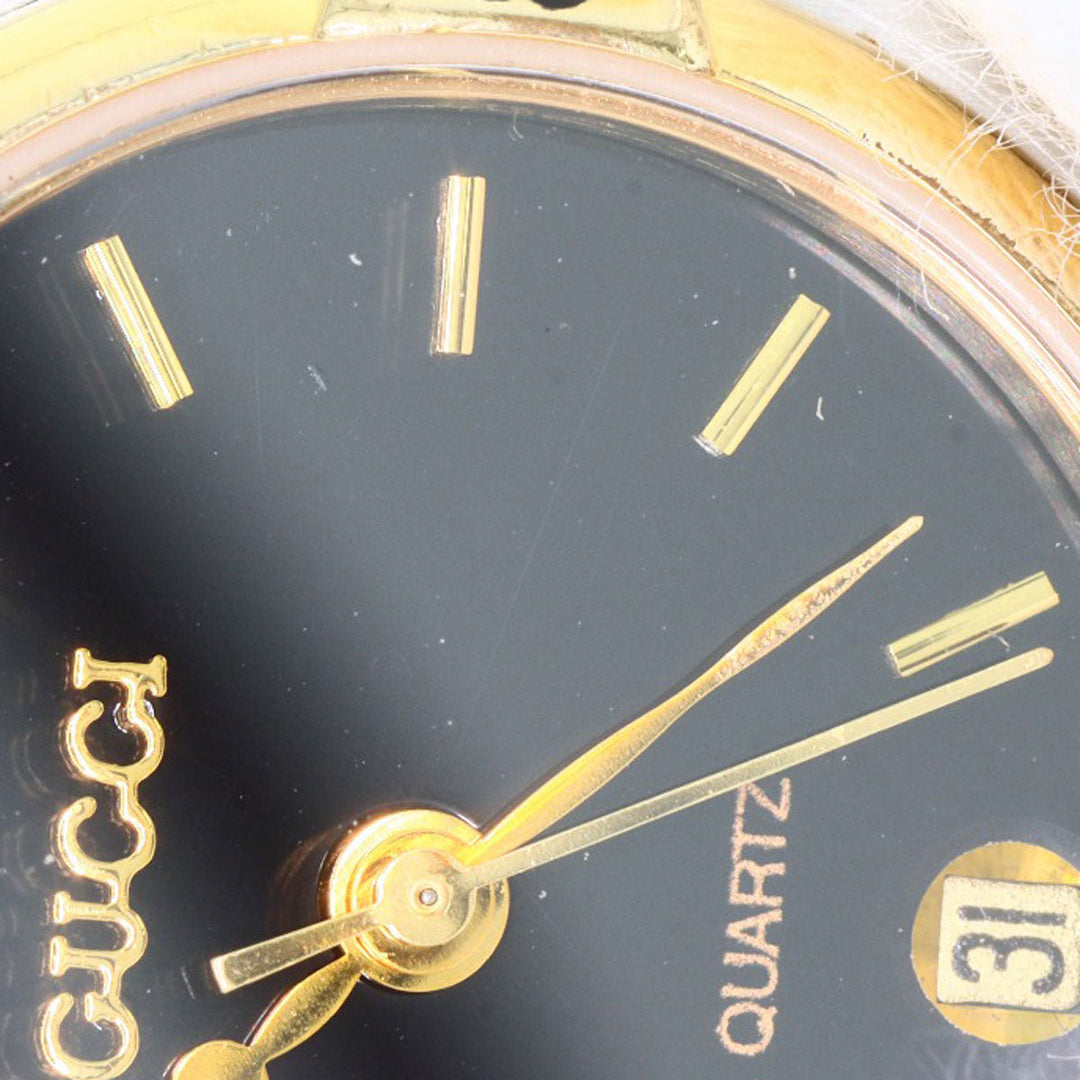 GUCCI Watches Quartz 9000L Stainless Steel gold Round face black dial