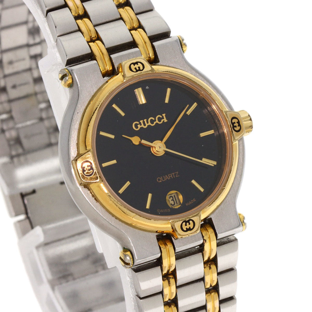 GUCCI Watches Quartz 9000L Stainless Steel gold Round face black dial