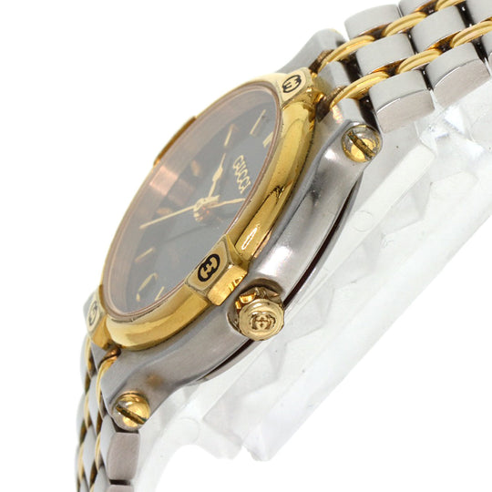 GUCCI Watches Quartz 9000L Stainless Steel gold Round face black dial