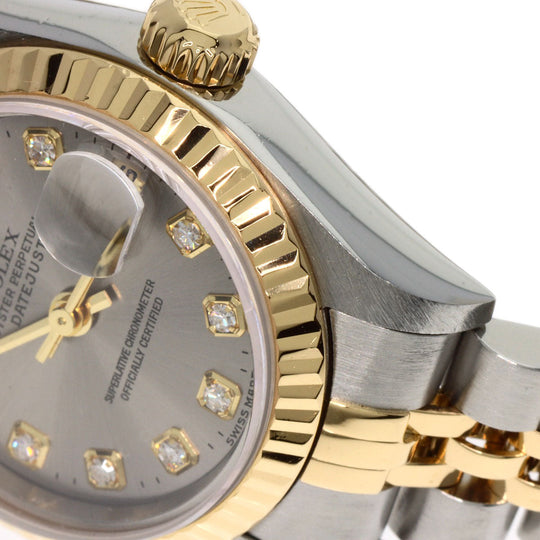 ROLEX Watches Mechanical Automatic 79173G Stainless Steel , SSxK18YG gold Datejust 10P Diamond gray dial Women Used Authentic