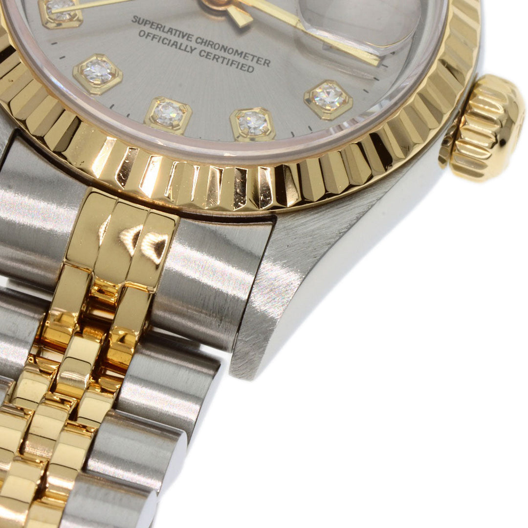 ROLEX Watches Mechanical Automatic 79173G Stainless Steel , SSxK18YG gold Datejust 10P Diamond gray dial Women Used Authentic