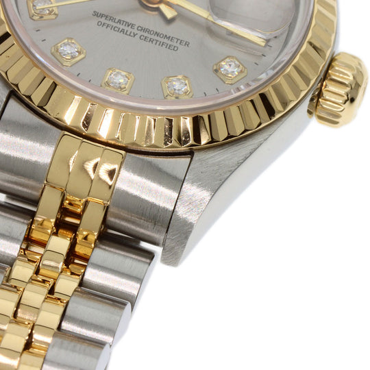 ROLEX Watches Mechanical Automatic 79173G Stainless Steel , SSxK18YG gold Datejust 10P Diamond gray dial Women Used Authentic