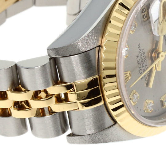 ROLEX Watches Mechanical Automatic 79173G Stainless Steel , SSxK18YG gold Datejust 10P Diamond gray dial Women Used Authentic