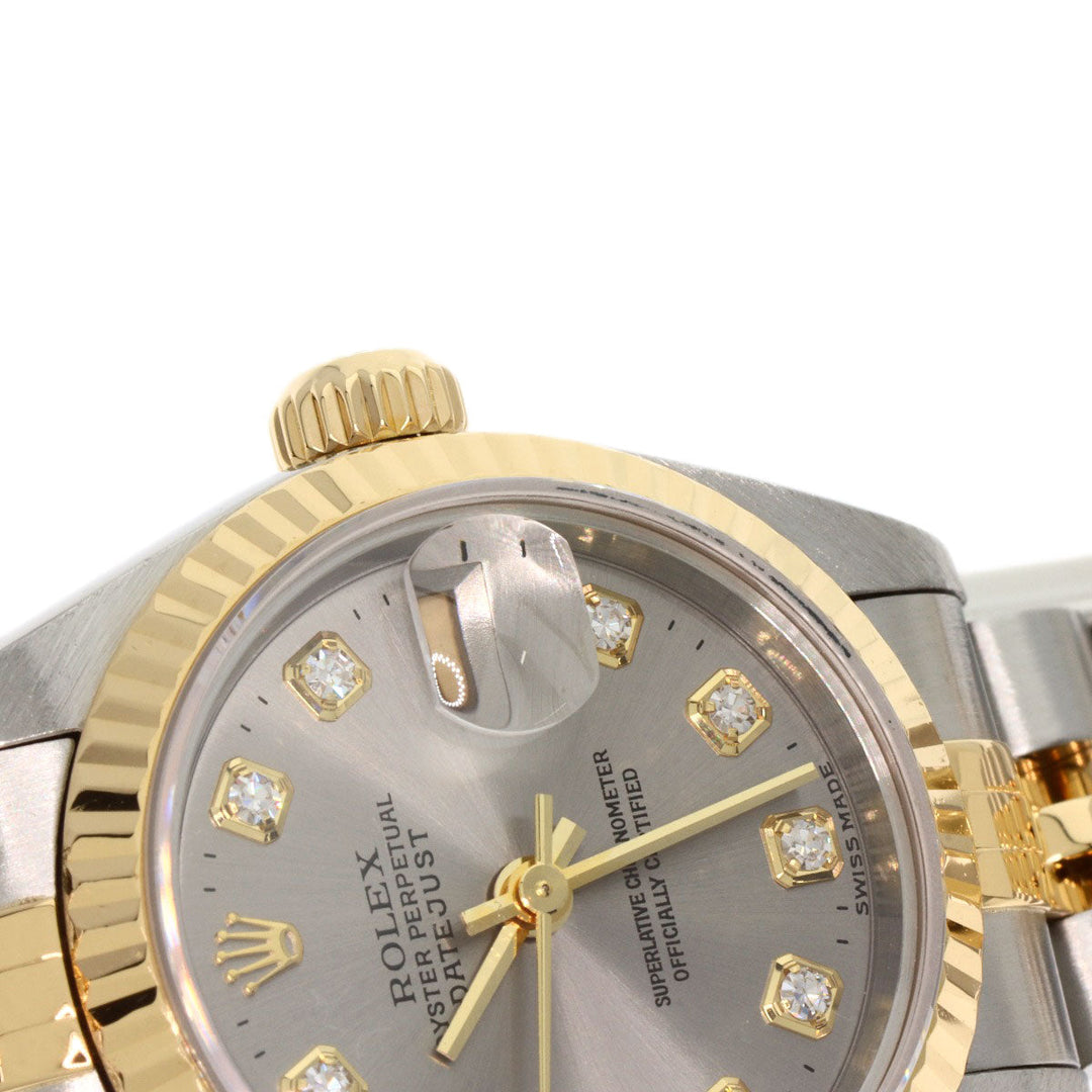 ROLEX Watches Mechanical Automatic 79173G Stainless Steel , SSxK18YG gold Datejust 10P Diamond gray dial Women Used Authentic