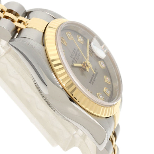 ROLEX Watches Mechanical Automatic 79173G Stainless Steel , SSxK18YG gold Datejust 10P Diamond gray dial Women Used Authentic