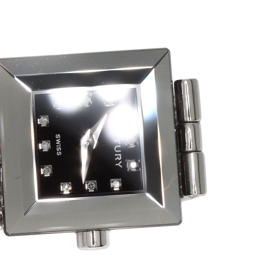 CENTURY Watches Quartz Stainless Steel , Stainless Steel Silver Time gem black dial Women Used Authentic