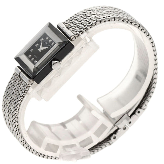 CENTURY Watches Quartz Stainless Steel , Stainless Steel Silver Time gem black dial Women Used Authentic