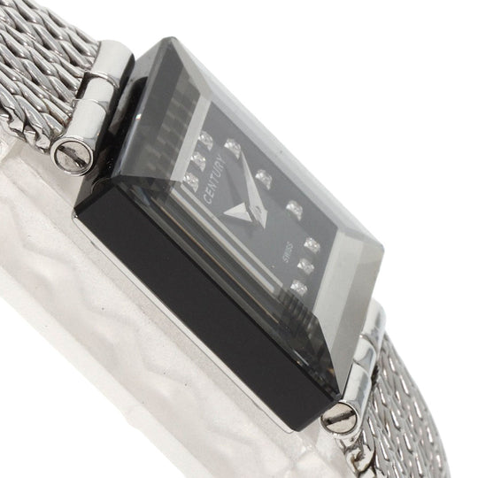 CENTURY Watches Quartz Stainless Steel , Stainless Steel Silver Time gem black dial Women Used Authentic