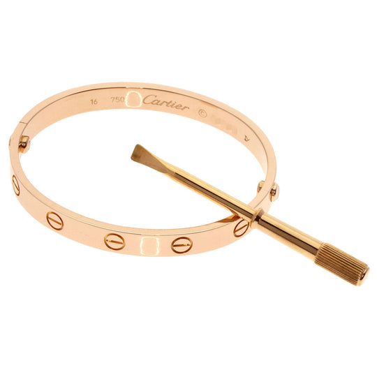 CARTIER bracelet 18K Pink Gold gold Love Bracelet with Driver #16 Women Used Authentic