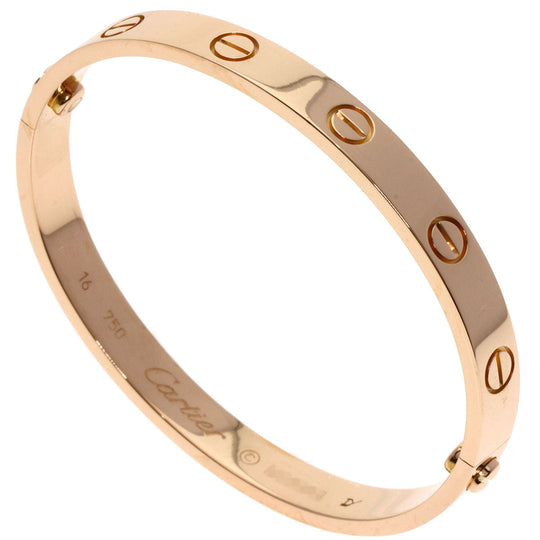 CARTIER bracelet 18K Pink Gold gold Love Bracelet with Driver #16 Women Used Authentic