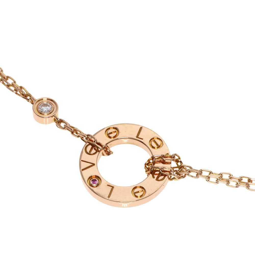 CARTIER bracelet 18K Pink Gold gold Love Circle 1P Diamond Women Used Authentic