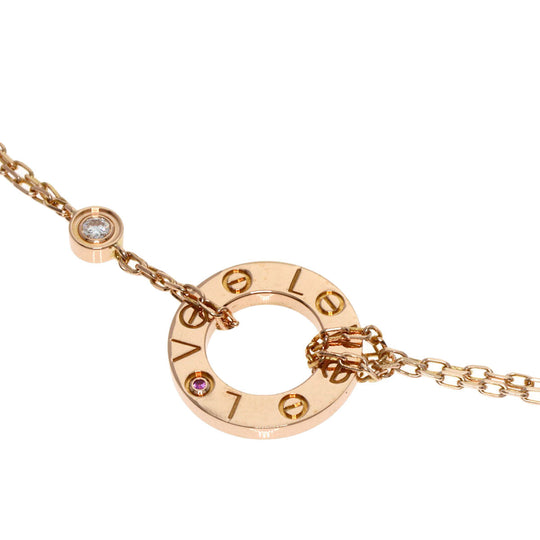 CARTIER bracelet 18K Pink Gold gold Love Circle 1P Diamond Women Used Authentic
