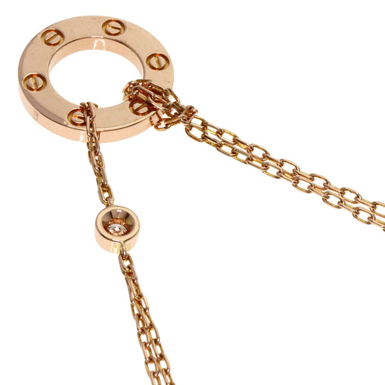 CARTIER bracelet 18K Pink Gold gold Love Circle 1P Diamond Women Used Authentic