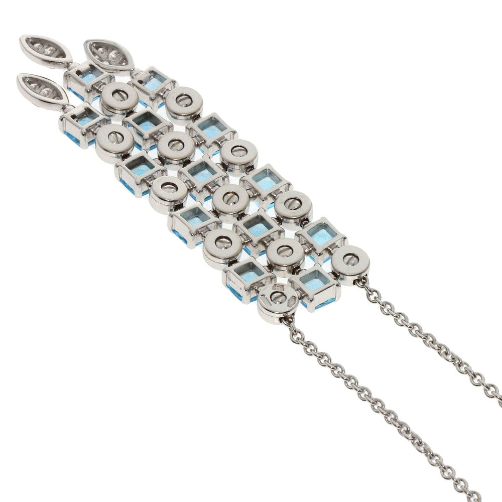 BVLGARI Necklace K18WG Silver Lucia Blue Topaz Diamond