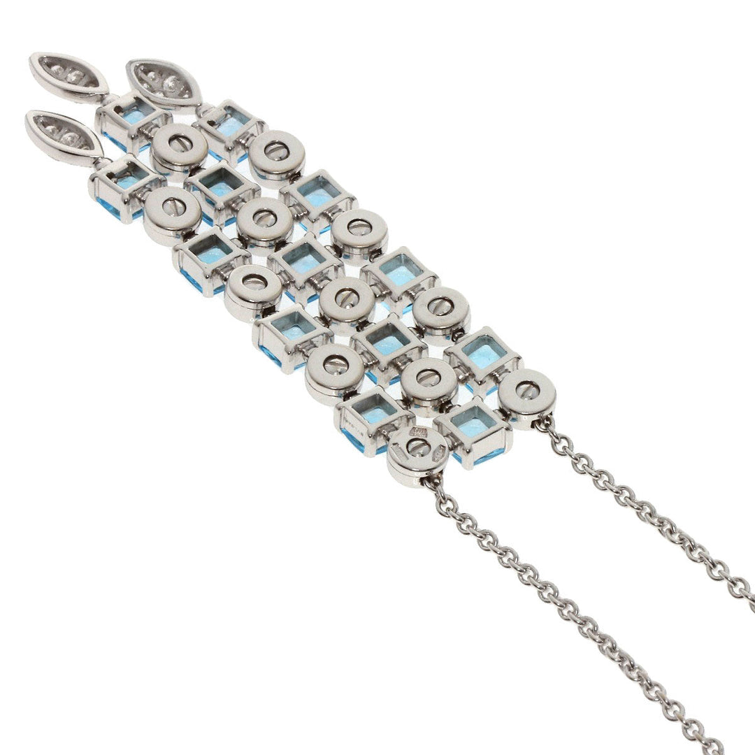 BVLGARI Necklace K18WG Silver Lucia Blue Topaz Diamond