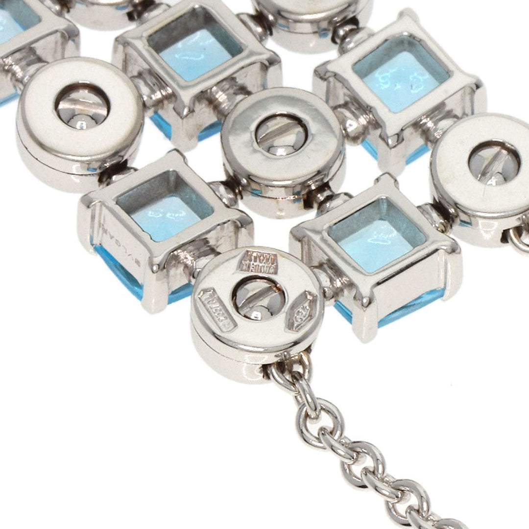 BVLGARI Necklace K18WG Silver Lucia Blue Topaz Diamond
