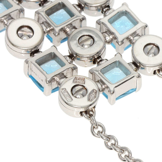 BVLGARI Necklace K18WG Silver Lucia Blue Topaz Diamond