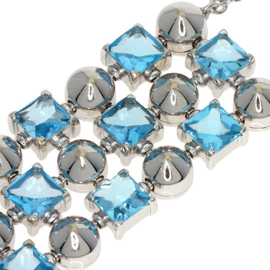 BVLGARI Necklace K18WG Silver Lucia Blue Topaz Diamond