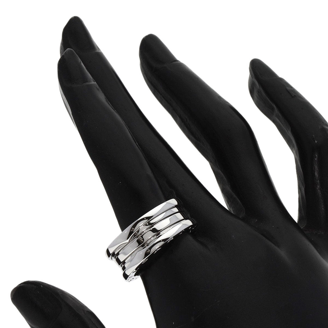 BVLGARI Ring K18WG Silver B-zero1 B-zero One 2 Band #57 Women Used Authentic