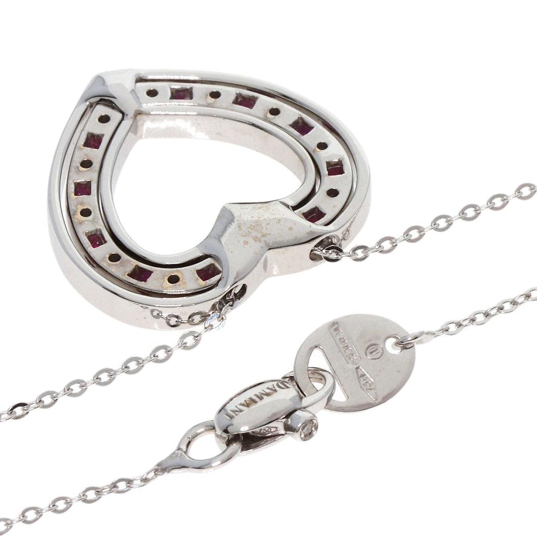 Damiani Necklace K18WG Silver Belle Epoque Heart Ruby Diamond
