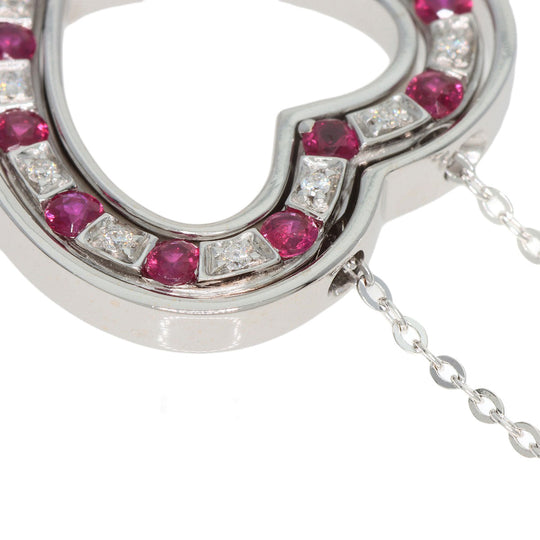 Damiani Necklace K18WG Silver Belle Epoque Heart Ruby Diamond