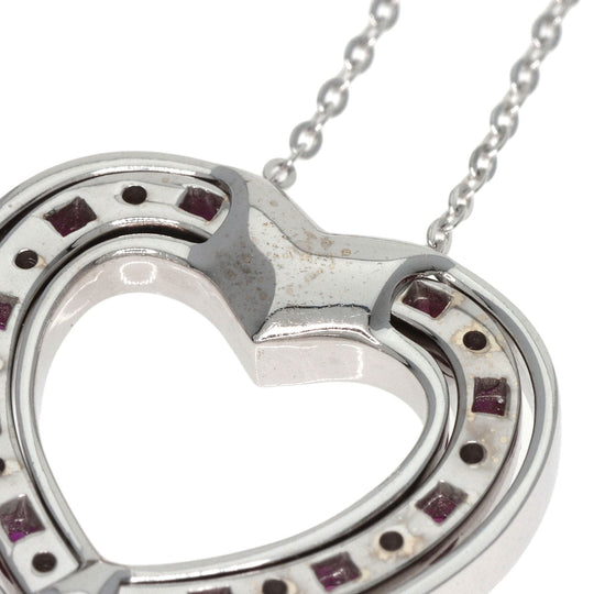 Damiani Necklace K18WG Silver Belle Epoque Heart Ruby Diamond