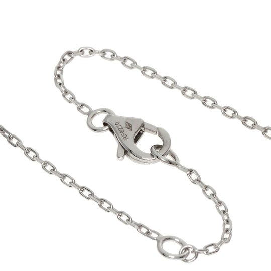 CARTIER Necklace K18WG Silver Mini Heart of Cartier Diamond Women Used Authentic