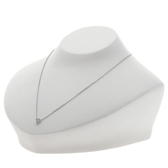 CARTIER Necklace K18WG Silver Mini Heart of Cartier Diamond Women Used Authentic