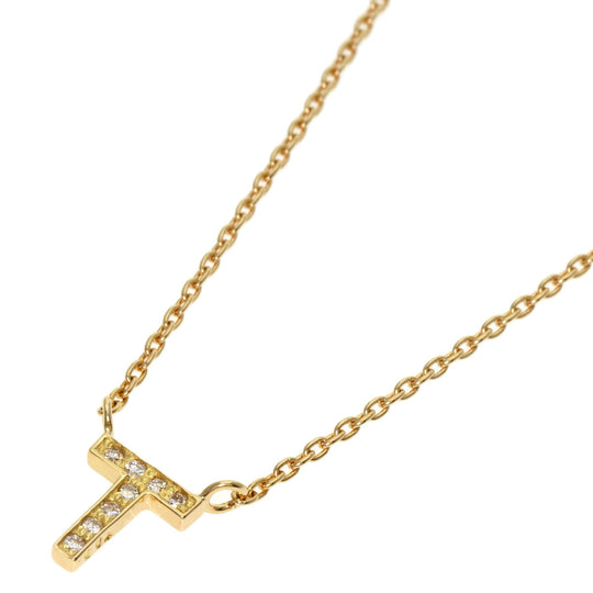 STAR JEWELRY Necklace 18K Yellow Gold gold Initial T Women Used Authentic