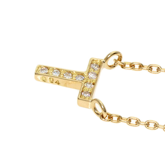 STAR JEWELRY Necklace 18K Yellow Gold gold Initial T Women Used Authentic