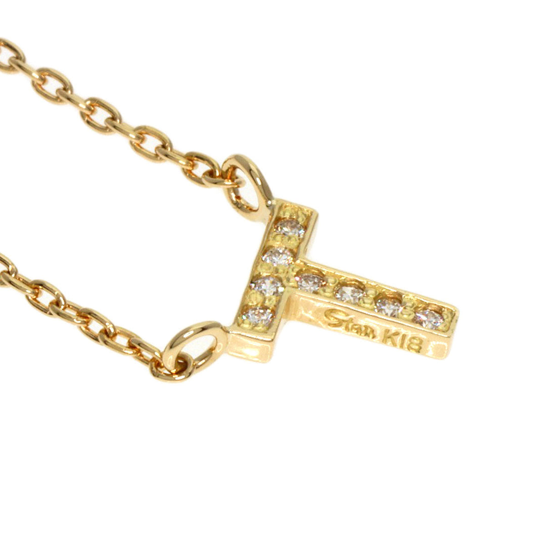 STAR JEWELRY Necklace 18K Yellow Gold gold Initial T Women Used Authentic