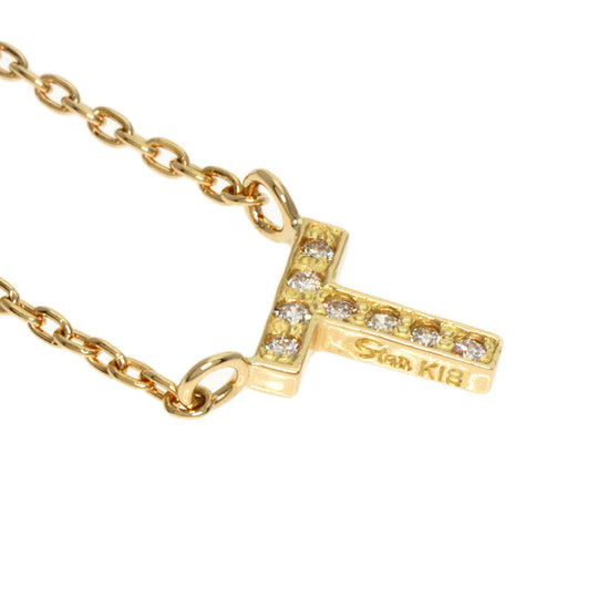 STAR JEWELRY Necklace 18K Yellow Gold gold Initial T Women Used Authentic