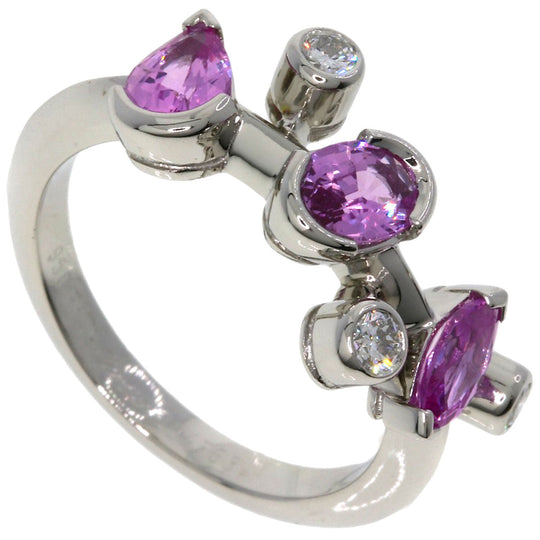 CARTIER Ring PT950 Silver Melimelo Pink Sapphire Diamond #49
