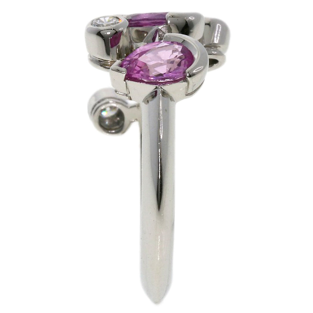 CARTIER Ring PT950 Silver Melimelo Pink Sapphire Diamond #49