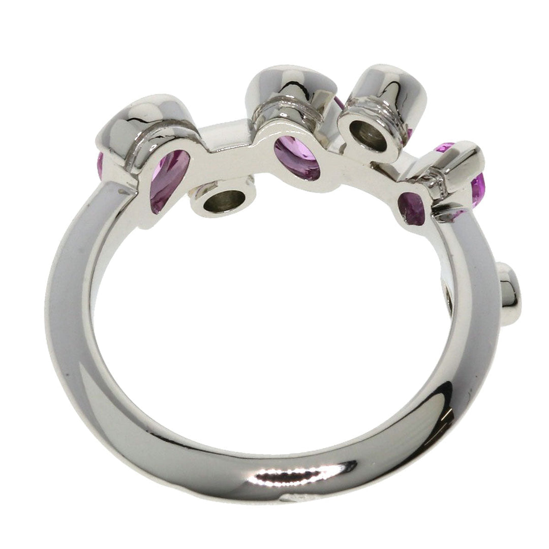 CARTIER Ring PT950 Silver Melimelo Pink Sapphire Diamond #49