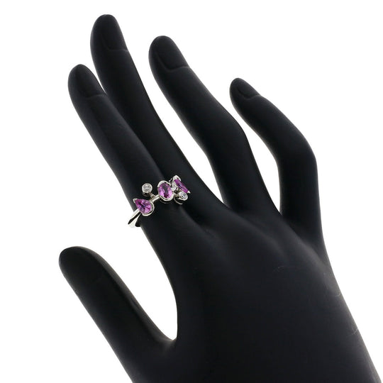 CARTIER Ring PT950 Silver Melimelo Pink Sapphire Diamond #49