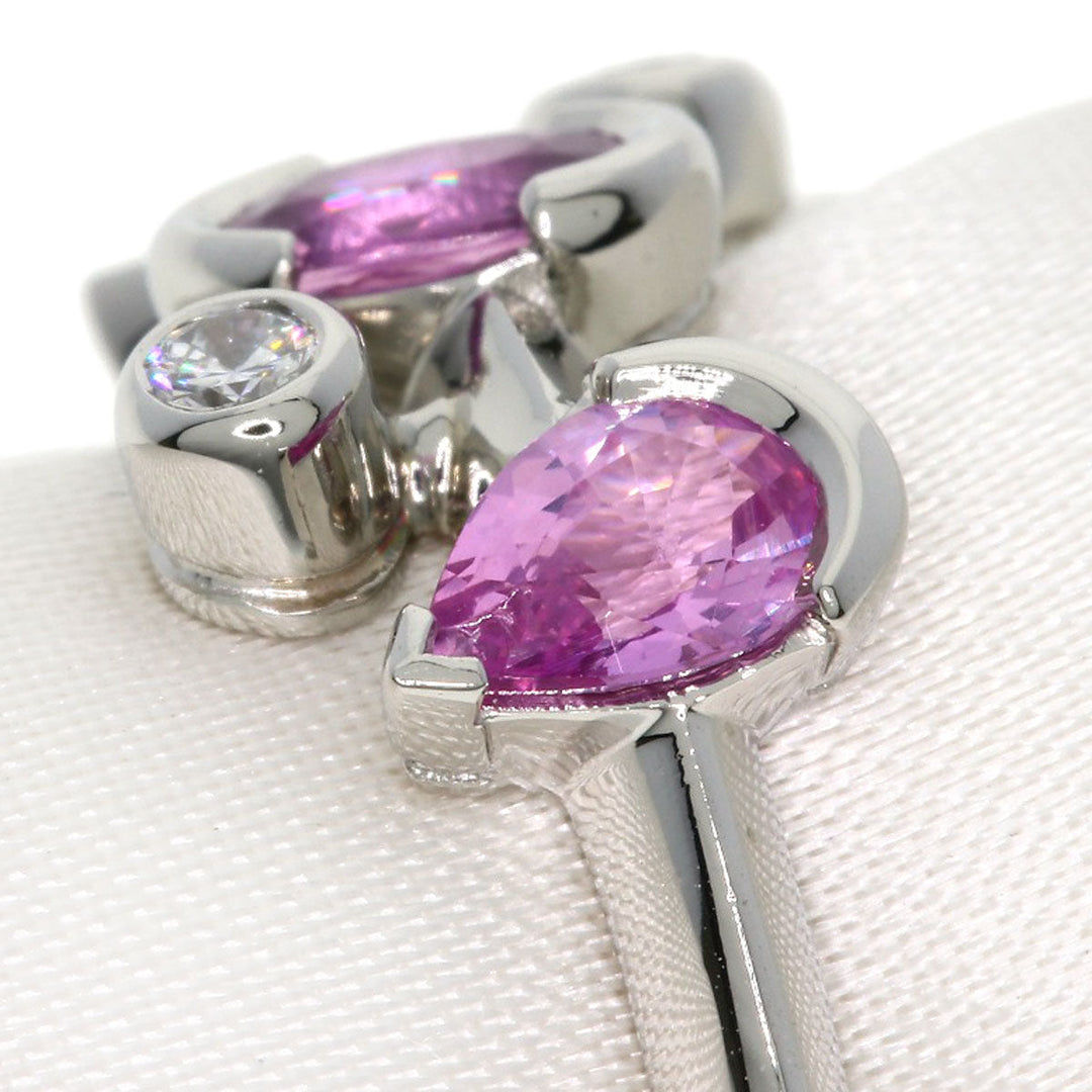 CARTIER Ring PT950 Silver Melimelo Pink Sapphire Diamond #49
