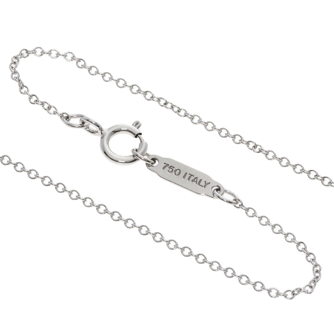 TIFFANY&Co. Necklace K18WG Silver Square Circle Diamond Women Used Authentic