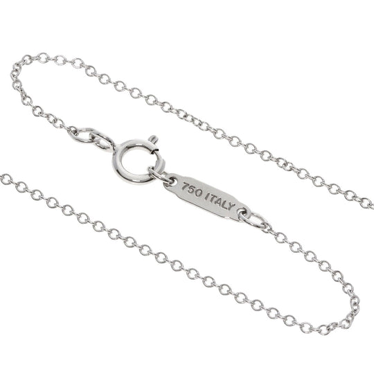TIFFANY&Co. Necklace K18WG Silver Square Circle Diamond Women Used Authentic