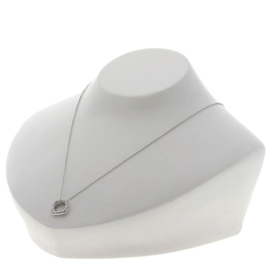 TIFFANY&Co. Necklace K18WG Silver Square Circle Diamond Women Used Authentic