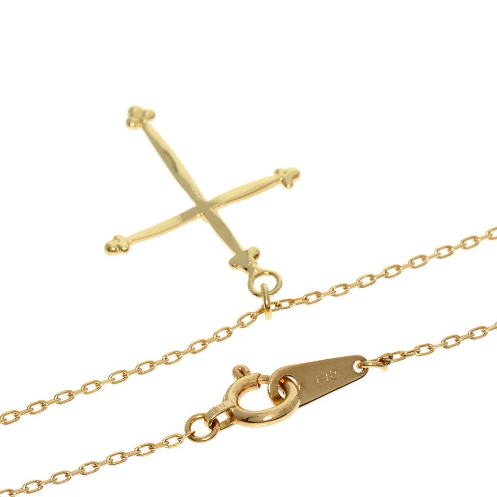AHKAH Necklace 18K Yellow Gold gold Spindleigh Cross Women Used Authentic