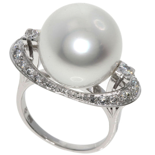 MIKIMOTO Ring PT Silver Pearl pearl diamond